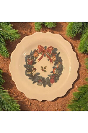 Yeniyıl, Çelenk, Kurşun Asker Desenli Duvar Tabağı, Duvar Dekorasyon, Seramik Tabak