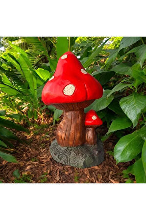 Mantar Bahçe Heykeli, Büyük Mantar Dekor, Yavrulu Mantar