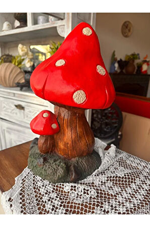 Mantar Bahçe Heykeli, Büyük Mantar Dekor, Yavrulu Mantar