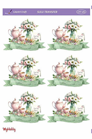 LNT485 Çoklu, Anneler Günü, Annelere Özel Dekor Açık Zemin Sulu Transfer 25*35 cm