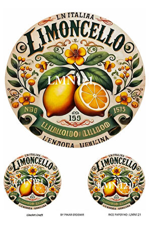 Limon Serisi LMN121 Limoncello, Limon Desenli 29*42 cm Pirinç Dekopaj