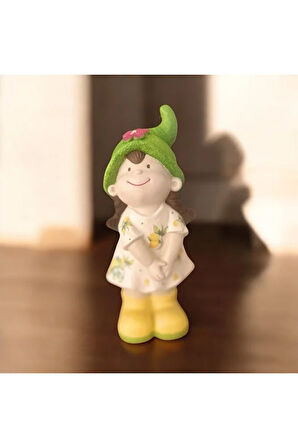 Küçük Kız Cüce Heykeli, Kız Cüce Bahçe Heykeli, Cüce Obje, Bahçe Konsept, Limon Dekorasyon