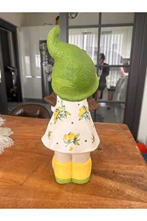 Küçük Kız Cüce Heykeli, Kız Cüce Bahçe Heykeli, Cüce Obje, Bahçe Konsept, Limon Dekorasyon