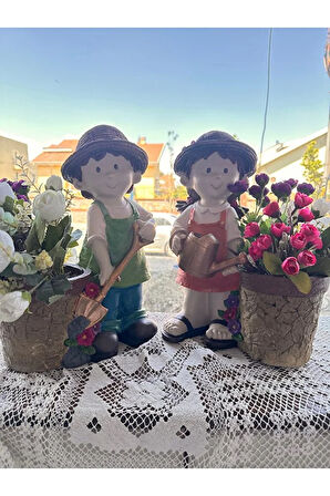 Saksılı Bahçe Cücesi, Kız Bahçe Cücesi Saksılı, Dekoratif Saksı