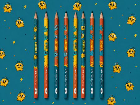 Pixel Beasts Desenli kurşun kalem 2B Kaliteli Yuvarlak Gövde 8 Adet