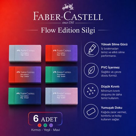 Faber Castell Flow Edition Silgi 6 Adet 