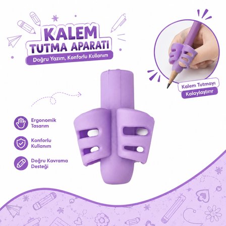 Pastel Renk Kalem Tutma Aparatı 8 Adet Ergonomik Silikon Kalem Tutucu Yazı Düzeltici Çocuk ve Öğrenci İçin