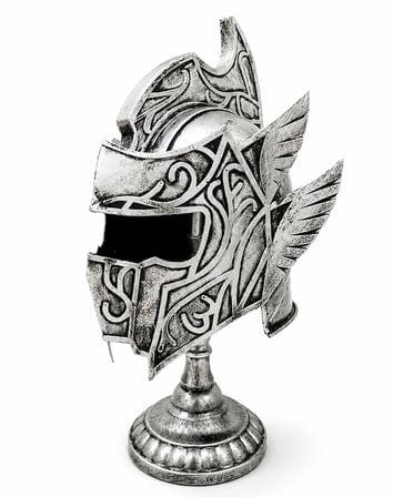 Fantastik Tasarımlı Miğfer Biblosu - Metal - 53x20 cm Dekoratif Obje
