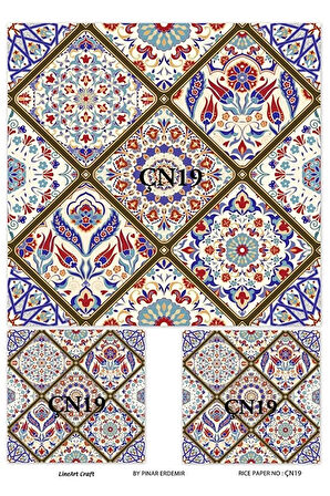 Çini Desenler Serisi ÇN19 Pirinç Dekopaj 30*42 cm
