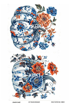 Kabak Serisi Halloween, Kabak, Pumpkin KBK1 Pirinç Dekopaj 30*42 cm