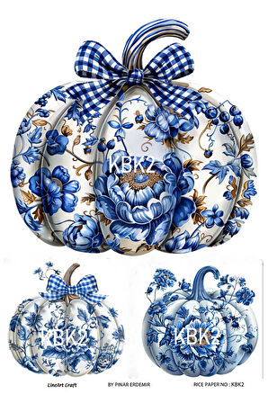 Kabak Serisi Halloween, Kabak, Pumpkin KBK2 Pirinç Dekopaj 30*42 cm