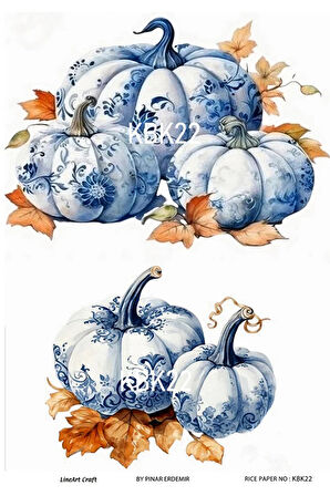 Kabak Serisi Halloween, Kabak, Pumpkin KBK22 Pirinç Dekopaj 30*42 cm