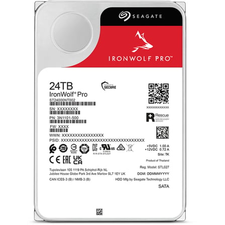 SEAGATE IronWolf Pro NAS 24TB 7.2K 6Gbps Sata 7/24 3.5 inç Nas Harddisk ST24000NT002
