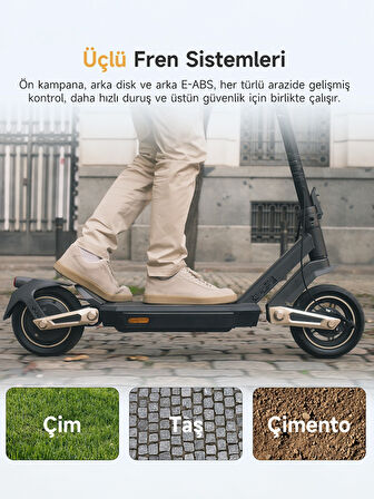 St3 Pro Elektrikli Scooter 1350w Güç 75 Km Menzil - Turbo Mod - %28 Eğim Perf. Dörtlü Süspansiyon