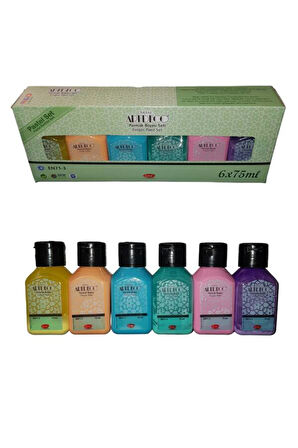 Artdeco Parmak Boyası 75 ml Pastel Renkler 6lı + Bu-Bu 4lü Oyun Hamuru Seti