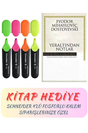 Schneider 4lü Fosforlu Kalem (Yeraltından Notlar Kitap Hediyeli)