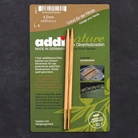 Addi Nature Olive Wood Click 4.5mm 13cm Misinalı Ş