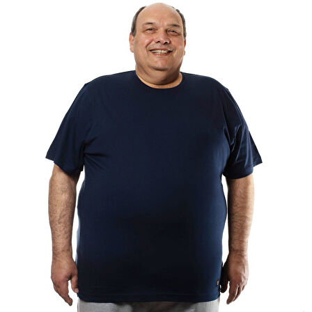 M-221 Erkek T-Shirt Süprem Bisiklet Yaka Kısa Kol 1XL LACİVERT