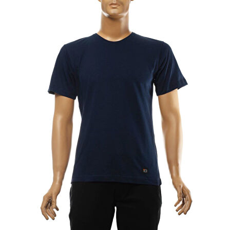 M-221 Erkek T-Shirt Süprem Bisiklet Yaka Kısa Kol 8XL LACİVERT