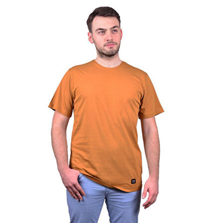 M-221 Erkek T-Shirt Süprem Bisiklet Yaka Kısa Kol 8XL HARDAL