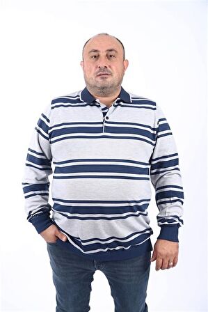 Starbattal Büyük Beden Erkek Polo Yaka Sweatshirt 22404-746