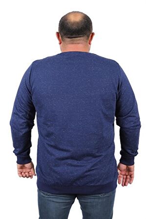 Starbattal Büyük Beden Sweatshirt Bisiklet Yaka Deri Arma 22703-2127