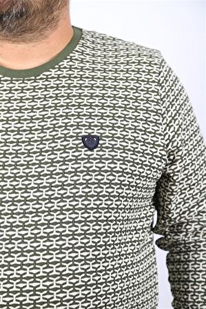 Starbattal Büyük Beden Erkek Bisiklet Yaka Sweatshirt 22715-771