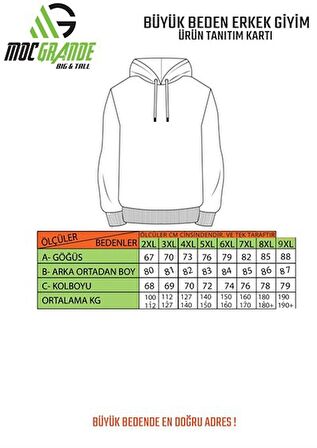 Starbattal Büyük Beden Erkek Bisiklet Yaka Sweatshirt 22715-771