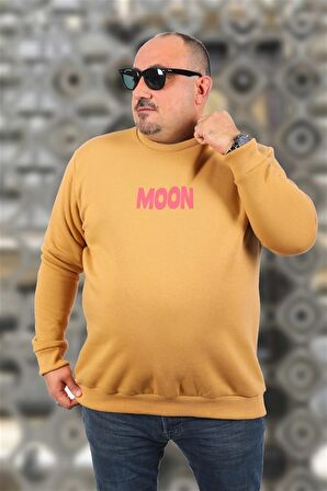 Starbattal Büyük Beden Erkek Sweat Moon 22731 Vizon