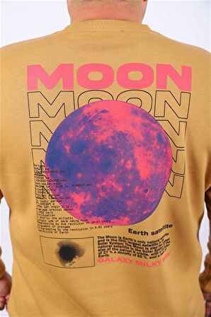 Starbattal Büyük Beden Erkek Sweat Moon 22731 Vizon