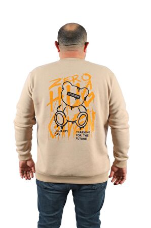 Starbattal Büyük Beden Erkek Sweat Zero 22732 BEJ