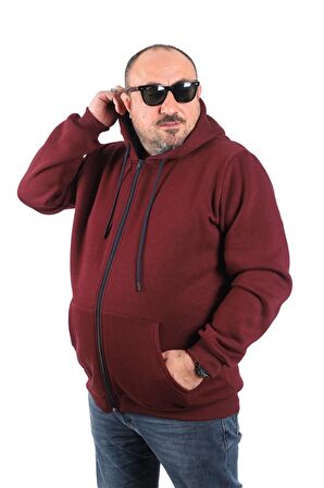 Starbattal Büyük Beden Unisex Kapüşonlu 3ip Sweat 11701 MURDUM