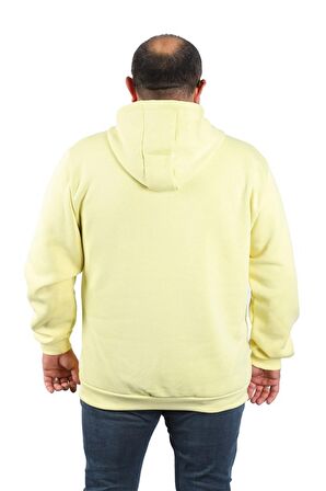 Starbattal Büyük Beden Unisex Kapüşonlu 3ip Sweat 11701 SARI