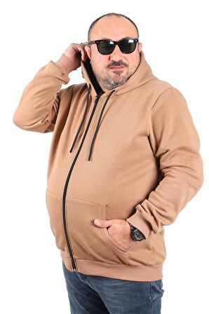 Starbattal Büyük Beden Unisex Kapüşonlu 3ip Sweat 11701 S.KAHVE