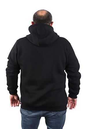 Starbattal Büyük Beden Unisex Kapüşonlu 3ip Sweat 11701 SIYAH