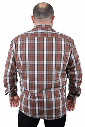 Starbattal Büyük Beden Erkek Gömlek Line Square 23367 LACIVERT