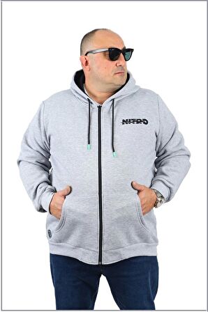Starbattal Büyük Beden Sweatshirt Nitro 22739 GRI MELANJ