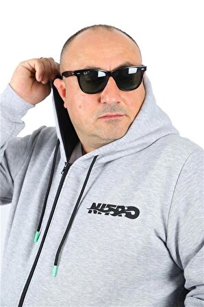 Starbattal Büyük Beden Sweatshirt Nitro 22739 GRI MELANJ