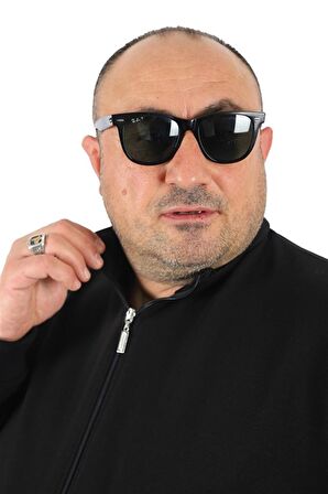 Starbattal Büyük Beden Basic Mevsimlik Fermuarlı Sweatshirt 22750 SIYAH