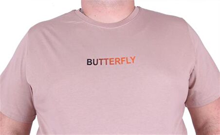 Starbattal Büyük Beden Sıfır Yaka Tişört Butterfly 23107 BEJ