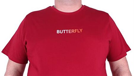 Starbattal Büyük Beden Sıfır Yaka Tişört Butterfly 23107 BORDO