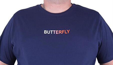 Starbattal Büyük Beden Sıfır Yaka Tişört Butterfly 23107 Marin