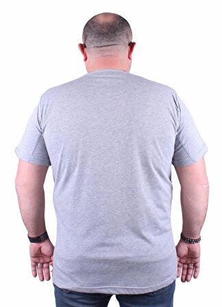Starbattal Büyük Beden Erkek Baskılı Tişört Dynamic 23133 GRI MELANJ