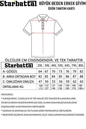 Starbattal Büyük Beden Likralı Klasik Polo Tişört 11500 BEYAZ