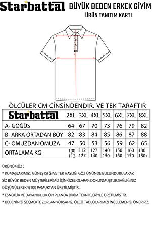 Starbattal Büyük Beden Likralı Klasik Cepli Polo Tişört 11501 Nar Çiçeği