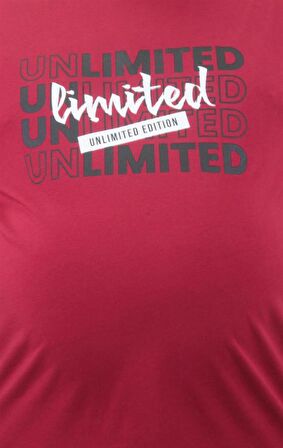 Starbattal Erkek Büyük Beden Sıfır Yaka Tişört Unlimited 23177 BORDO