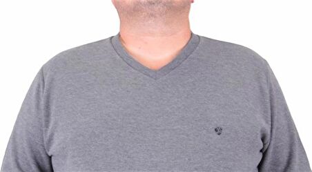 Starbattal Büyük Beden Selanik V Yaka Classic Sweat 23201 ANTRASIT