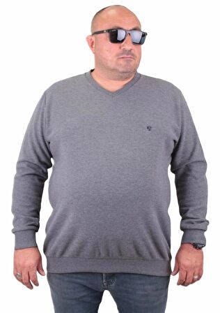 Starbattal Büyük Beden Selanik V Yaka Classic Sweat 23201 ANTRASIT