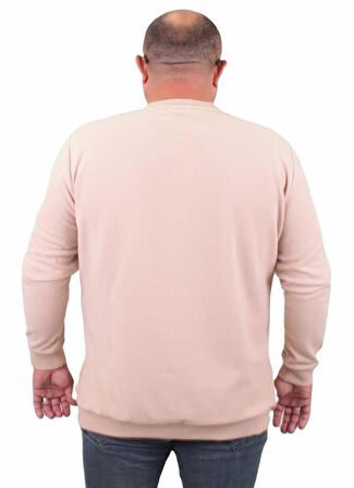 Starbattal Büyük Beden Selanik V Yaka Classic Sweat 23201 BEJ