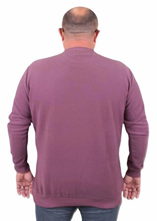 Starbattal Büyük Beden Selanik V Yaka Classic Sweat 23201 Eflatun